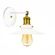 Arandela Industrial Vintage Retro Nordic Branco com Dourado