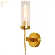 Arandela Interna Dourada Vidro Transparente Cristal E27 Lup56 Arandela Interna Dourada Vidro Transparente Cristal E27 Lup56