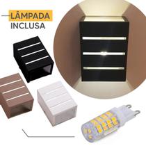 Arandela Interno Externo Aluminio +lampada Led 5w 1612