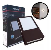 Arandela led cube 12w 6.5k cafe bivolt avant 341311371