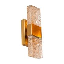 Arandela LED Decorativa 3000K 12W 30cm Metal Dourado e Cristal texturizado Sindora QB05182 Arandela LED Decorativa 3000K 12W 30cm Metal Dourado e Cristal texturizado Sindora QB05182