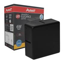 Arandela Led Elegance Quattro IP65 Preta 6w 3000K Biv- Avant