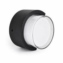Arandela LED Externa Interna Decorativa Embuled Geoma Redondo 6w Ip65 3000k Bivolt Preto Luminária Moderna Sofisticada Elegante Luz Amarelada Casa