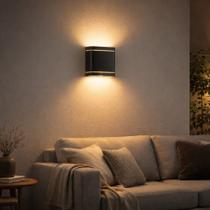 Arandela Led Halo 4w Preta Recarregável Sensor 3000k Gaya 127/220v Preto