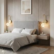 Arandela Led Luminária Esfera Globo Cristal Luz em 3 Cores Parede Quarto Sala Clássico Luxo Dourado