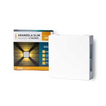 Arandela LED Slim 6W Branca 4 Fachos Direcionáveis 3000K Quente IP65 Pix Iluminação