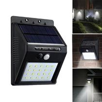 Arandela LED Solar Luminaria Parede Sensor de Presença Uso Externo IP66 6500K