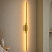 Arandela Linear Dourada 1m 20W 3.000K Bivolt Uso Interno Aurora ilunato