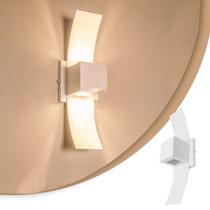 Arandela Luminária Box Abas 2 Fachos Externo interno Parede Muro - Branco (4895411) - Bela Home