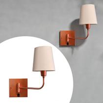 Arandela Luminaria De Parede Articulavel Em Aluminio Com Interruptor Cupula Tecido Algodao Bivolt