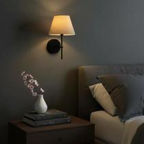 Arandela luminaria De Parede Clássica aluminio bivolt Com Cúpula algodão Ref 19