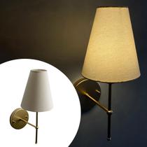 Arandela Luminária De Parede Clássica alumínio Bivolt Dourado Com Cúpula BEGE Arandela Luminária De Parede Clássica alumínio Bivolt Dourado Com Cúpula BEGE