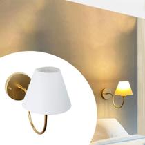 Arandela luminária de Parede Clássica Curvada de Alumínio e bivolt com Cúpula Decoração Casa Sala quarto Cama, lavabo