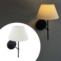 Arandela Luminaria de Parede Classica de Sala ou Quarto Com Cupula Tecido Algodao Bivolt