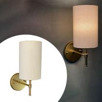 Arandela Luminária De Parede Clássica Dourado Bivolt + Cúpula algodão Bege Arandela Luminária De Parede Clássica Dourado Bivolt + Cúpula algodão Bege