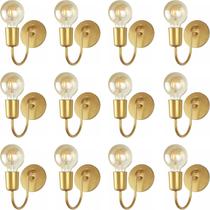 Arandela Luminária de Parede Colonial Industrial Vintage LOFT Hotel Cor Dourado 110v E 220v Kit Com 10 Unidades