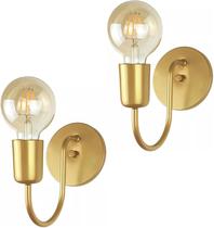 Arandela Luminária de Parede Colonial Industrial Vintage LOFT Hotel Cor Dourado 110v E 220v Kit Com 2 Unidades
