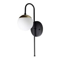 Arandela Luminaria de Parede Colonial Jabuticaba Bivolt Com Vidro Globo Cor Dourado