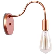 Arandela Luminária de Parede Cor Rose Gold Vintage Retrô Industrial Soquete E27