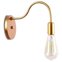 Arandela Luminária de Parede Dourado Vintage Retrô Industrial Soquete E27