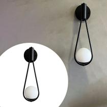 Arandela Luminária de Parede Moderno Gota de alumínio Preto Com Vidro Globo 12CM Arandela Luminária de Parede Moderno Gota de alumínio Preto Com Vidro Globo 12CM