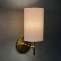 Arandela Luminária de Parede Nayara Premium aluminio e Bivolt Com Cúpula Algodão Decoração iluminação Casa