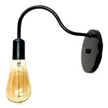 Arandela Luminária de Parede Preto Vintage Retrô Industrial Soquete E27