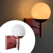 Arandela Luminária de Parede Quadrada Moderno e alumínio Com Vidro Globo 12cm Para Corredor, Quarto ou Sala