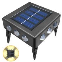 Arandela Luminária Espeto Jardim Led Solar 12 Focos Slim
