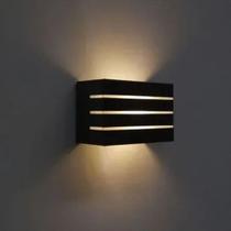 Arandela Luminária Frisada Externa Interna Parede Muro Bh01 Preto