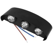 Arandela Luminaria Meia Lua Parede Luz Led 6w 6 Fachos Iluminaçao Decoraçao Garagem Varanda Quintal Jardim Predio Casa Comercio Loja