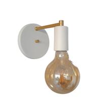 Arandela Luminária Parede Cama Moderna Branca c/ Dourado E27