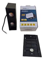 Arandela Luminária Parede Led Foco Duplo 4w 3000k Preto