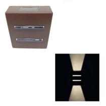 Arandela Luminária Slim Quadrada 2 Aleta 2 Facho Marrom G9 Arandela Luminária Slim Quadrada 2 Aleta 2 Facho Marrom G9