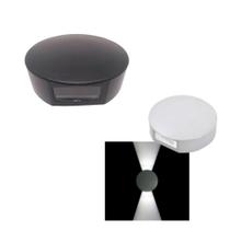 Arandela Luminária Slim Redonda 2 Facho Preta Parede G9 Arandela Luminária Slim Redonda 2 Facho Preta Parede G9