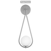 Arandela Luminária Solar Globo 12 cm Moderno Prata 004