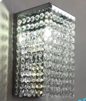 Arandela lustre de parede de cristal + led inclusa