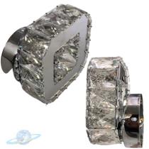 Arandela Luxo Quadrada Cristal Led 3 Cores Bivolt Led Incluso Arandela Luxo Quadrada Cristal Led 3 Cores Bivolt Led Incluso