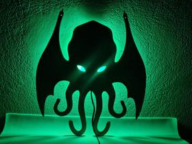 Arandela Luz Noturna Silhueta Cthulhu Lovecraft Monstro Mito
