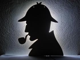 Arandela Luz Noturna Silhueta Sherlock Holmes Detetive 221b