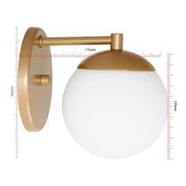 Arandela Madri Globo De Vidro Jabuticaba Dourado Luminalux