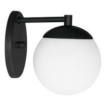 Arandela Madrid Preto com globo De Vidro 12 cm Jabuticaba G9