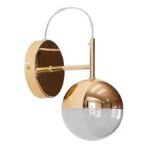 Arandela Media Luna French Gold E Transp (C)18Cm (L)12Cm (A)27.5Cm 1X6W 3000K 3 Arandela Media Luna French Gold E Transp (C)18Cm (L)12Cm (A)27.5Cm 1X6W 3000K 3
