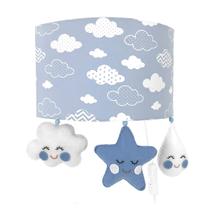 Arandela Meia Lua Chuva de Amor Azul Quarto Bebê Infantil Menino