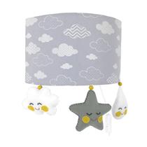 Arandela Meia Lua Chuva de Amor Cinza Quarto Bebê Infantil Menino Menina