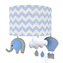 Arandela Meia Lua Elefante Balão Azul Quarto Bebê Infantil Menino Arandela Meia Lua Elefante Balão Azul Quarto Bebê Infantil Menino