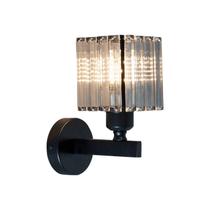 Arandela Metal e Cristal Quadrado Preto 1E27 20cm Arandela Metal e Cristal Quadrado Preto 1E27 20cm