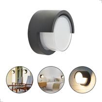 Arandela Mini Iglu Redonda Preto Moderna Led Ip65 Externa 8W