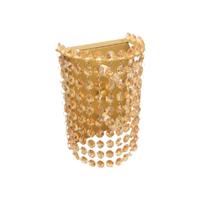 Arandela Moderna Dourada Cristal Âmbar + 2 Lâmp. LED G9