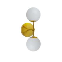 Arandela Moderna Jabuticaba Dourada 2 Globos Bola De Vidro L